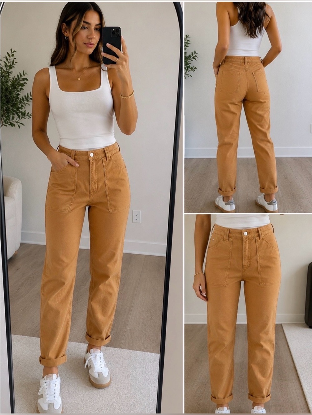 EUC pistola Cropped Utility Pants in Camel